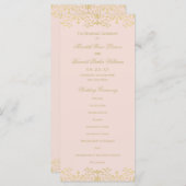 Elegant Blush Gold  Glamour Wedding Programmakaart (Voorkant / Achterkant)