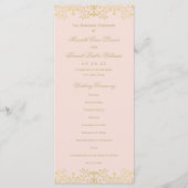 Elegant Blush Gold  Glamour Wedding Programmakaart (Voorkant)