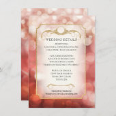 Elegant Blush Gold Glitter Bokeh Sparkle Wedding Kaart (Voorkant / Achterkant)