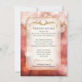 Elegant Blush Gold Glitter Bokeh Sparkle Wedding Kaart (Voorkant)