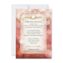 Elegant Blush Gold Glitter Bokeh Sparkle Wedding