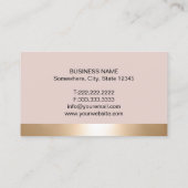Elegant Blush & Gold House Logo Real Estate Agent Visitekaartje (Achterkant)
