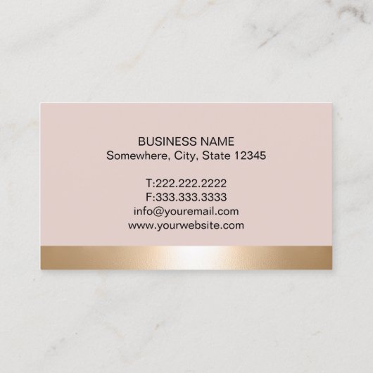 Elegant Blush & Gold House Logo Real Estate Agent Visitekaartje (Achterkant)