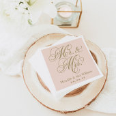 Elegant Blush Gold Mr en Mrs Script Monogram Servetten