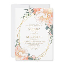 Elegant Blush Gold Peach Burgundy Floral Wedding