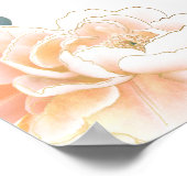 Elegant Blush Gold Peach Peony Floral Wedding Poster (Hoek)