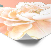 Elegant Blush Gold Peach Terracotta Floral Wedding Poster (Hoek)