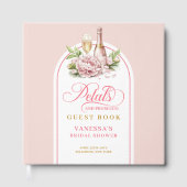 Elegant blush gold petals prosecco Shower book Gastenboek (Voorkant)