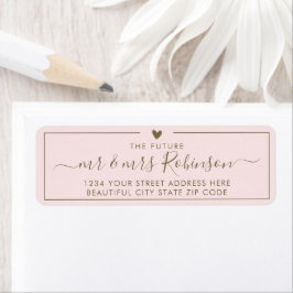 Elegant Blush Gold Script Weduwingadres Elegant Etiket