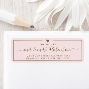 Elegant Blush Gold Script Weduwingadres Elegant Etiket