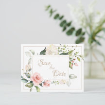Elegant Blush Gold Waterverf Floral Wedding
