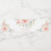Elegant Blush Gold Waterverf Rozen Weddenschappen Waterfles Etiket (Enkel label)