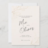 Elegant Blush Goud Moderne Kalligrafie Bruiloft Kaart (Voorkant)