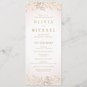 Elegant blush gouden botanische bruiloft programma (Voorkant)