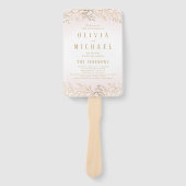 Elegant blush gouden botanische bruiloft programma handwaaier (Voorkant)