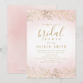 Elegant blush gouden gelaagde botanische vrijgezel kaart (Voorkant / Achterkant)