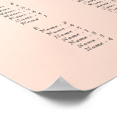 Elegant Blush Gradiënt Alfabetical Weddenschap Poster (Hoek)