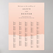 Elegant Blush Gradiënt Alfabetical Weddenschap Poster (Voorkant)