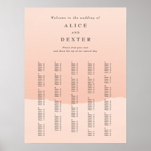 Elegant Blush Gradiënt Alfabetical Weddenschap Poster
