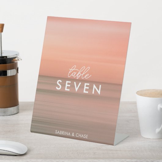 Elegant Blush gradiënt bruiloft tabelnummer Reclamebord Met Voetstuk (Insitu)