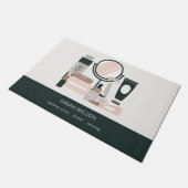 Elegant Blush Gray Makeup kunstenaar kosmoloog Deurmat (Schuin)