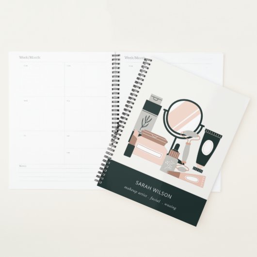 Elegant Blush Gray Makeup kunstenaar kosmoloog Planner (Display)