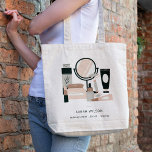 Elegant Blush Gray Makeup kunstenaar kosmoloog Tote Bag<br><div class="desc">Neem contact met mij op via yellowfebstudio@gmail.com voor meer aanpassingen of andere overeenkomende objecten.</div>