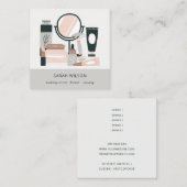 Elegant Blush Gray Makeup kunstenaar kosmoloog Vierkante Visitekaartje (Voorkant / Achterkant)