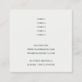 Elegant Blush Gray Makeup kunstenaar kosmoloog Vierkante Visitekaartje (Achterkant)