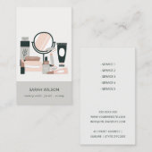 Elegant Blush Gray Makeup kunstenaar kosmoloog Visitekaartje (Voorkant / Achterkant)