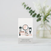 Elegant Blush Gray Makeup kunstenaar kosmoloog Visitekaartje (Staand voorkant)