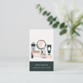 Elegant Blush Gray Makeup kunstenaar kosmoloog Visitekaartje (Staand voorkant)