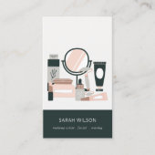 Elegant Blush Gray Makeup kunstenaar kosmoloog Visitekaartje (Voorkant)