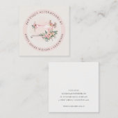 Elegant Blush Gray Sewing Machine Floral Tailor Vierkante Visitekaartje (Voorkant / Achterkant)