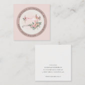 Elegant Blush Gray Sewing Machine Floral Tailor Vierkante Visitekaartje (Voorkant / Achterkant)
