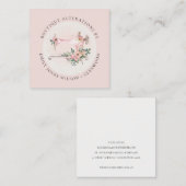 Elegant Blush Gray Sewing Machine Floral Tailor Vierkante Visitekaartje (Voorkant / Achterkant)