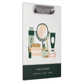 Elegant Blush Green Makeup Artist Cosmoloog Klembord (Rechts)