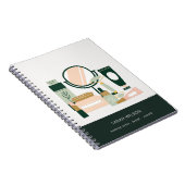 Elegant Blush Green Makeup Artist Cosmoloog Notitieboek (Rechterzijde)