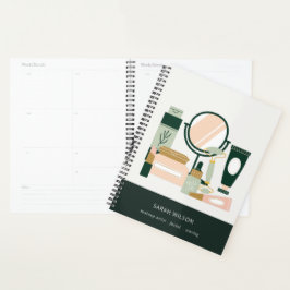 Elegant Blush Green Makeup Artist Cosmoloog Planner