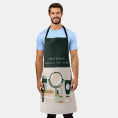 Elegant Blush Green Makeup Artist Cosmoloog Schort (Gedragen)