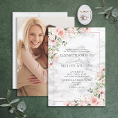 Elegant Blush Greenery Dusty Pink Floral Wedding Kaart