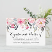 Elegant Blush & Greenery Floral Engagement Party Kaart (Staand voorkant)