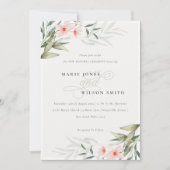 Elegant Blush Greenery Floral Vow Renewal Invite Bedankkaart (Voorkant)