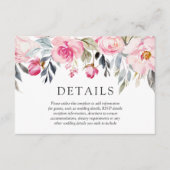 Elegant Blush & Greenery Floral Waterverf Wedding Informatiekaartje (Voorkant)