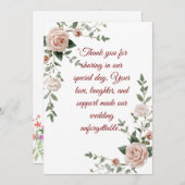 Elegant Blush & Greenery Wedding Dank u Kaart | (Voorkant / Achterkant)