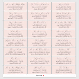 Elegant Blush Grijs Script 24 Bruiloft Gast Adres Sticker