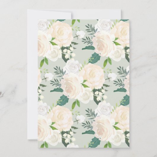 Elegant Blush Groen Goud Bloemen Kruis Meisje Dop Kaart (Achterkant)