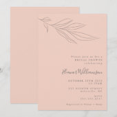 Elegant Blush Hand-Drawn Botanisch Vrijgezellenfee Kaart (Voorkant / Achterkant)