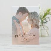 Elegant Blush Herfst Floral Wedding Save the Date Kaart (Staand voorkant)