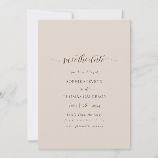 Elegant Blush Herfst Floral Wedding Save the Date Kaart (Achterkant)